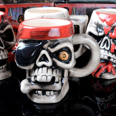 Personality skull mug ceramic cup horror Coffee mug Halloween