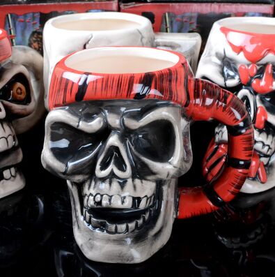 Personality skull mug ceramic cup horror Coffee mug Halloween