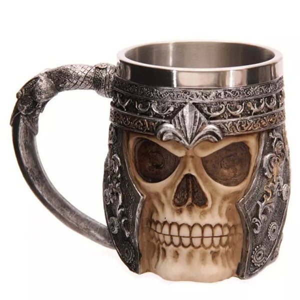 3D Stainless Steel Liner Drinking Skull Mug