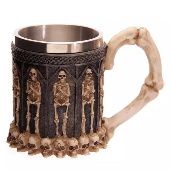 3D Stainless Steel Liner Drinking Skull Mug