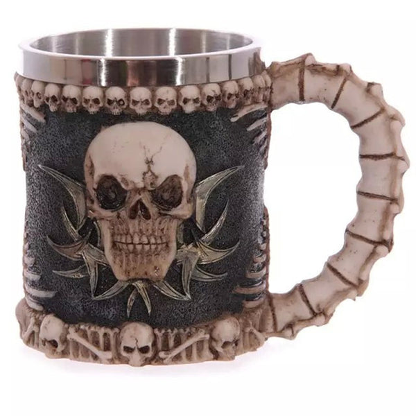 3D Stainless Steel Liner Drinking Skull Mug