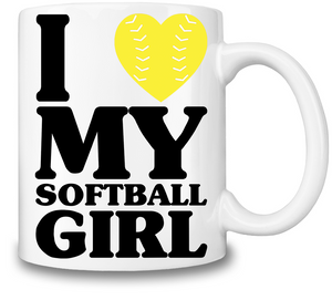 I Love My Softball Girl Coffee Mug