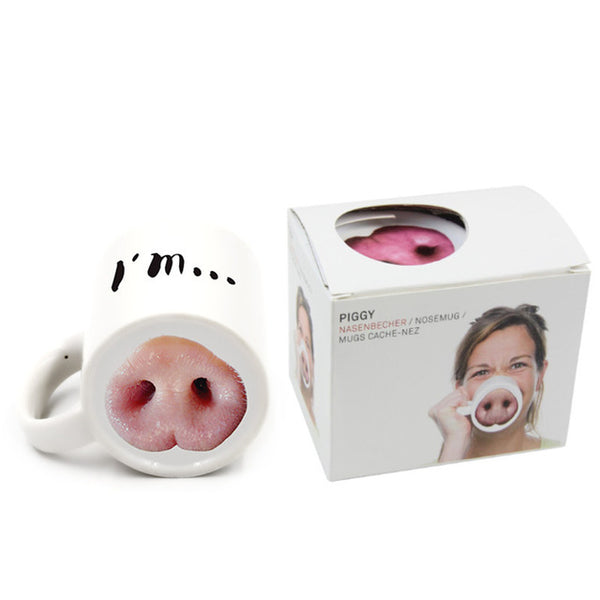 Funny Pig Nose Ceramic Water Cup Novelty Coffee Mug