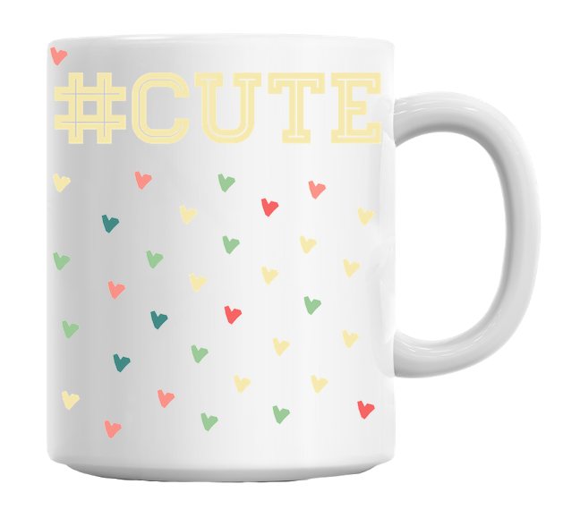 Cute Yellow Hashtag Mug