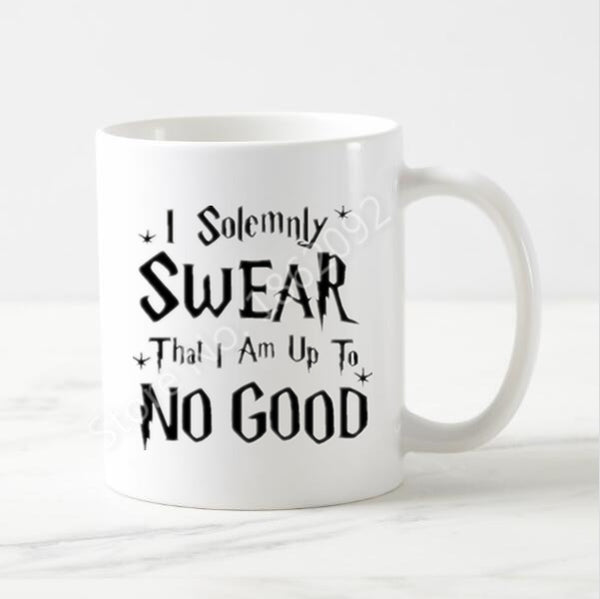 Funny I Solemnly Swear That I Am Up to No Good Coffee Mug Novelty Harry Potter Inspired Coffee Cup Creative Gifts Ceramic 11oz