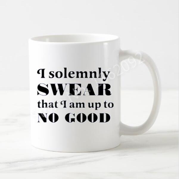 Funny I Solemnly Swear That I Am Up to No Good Coffee Mug Novelty Harry Potter Inspired Coffee Cup Creative Gifts Ceramic 11oz