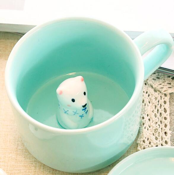 3D Coffee Tea Mugs Breakfast Cup Novelty Gifts 230ml